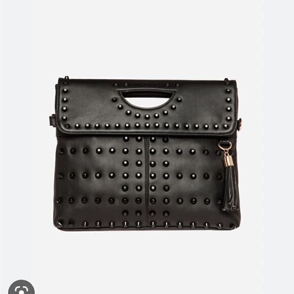Mms black studded envelope pocketbook/purse handbag - Picture 1 of 12